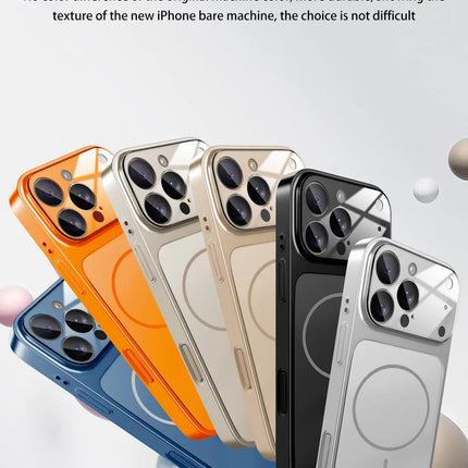 Original Glass Nano Matte Case For iPhone 17 Magnetic For Magsafe Wireless Charging Anti-Drop Phone Case