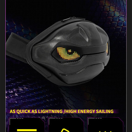 Cool Toothless style Satchel LED Screen Display APP Control Riding Drop Leg Side Bag Waterproof Dynamic Screen Shoulder Bags