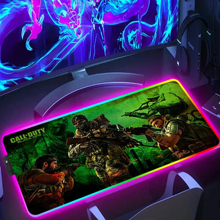 RGB Desk Mat LED Game Rubber Mousepad Calls Of Duty Mouse Pad Large Gaming Mouse Mat With Backlit Gamer Non-Slip Computer Carpet