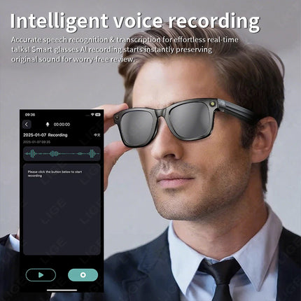 New AI Smart Glasses 800W Camera WIFI+Bluetooth Real-time Transmission Sunglasses Touch Control Video Record Glasses For XIAOMI