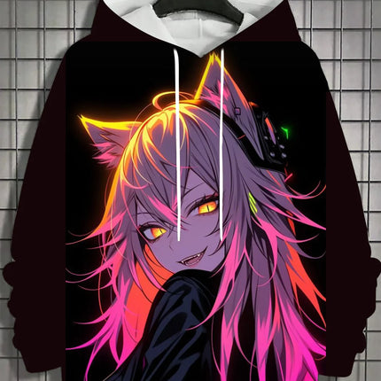 Vintage Men's Hoodie 3d Print nymphet Tops  Cartoon Girl Graphics Long Sleeve Hoodie Fashion Men's Top Oversized Streetwear Tees