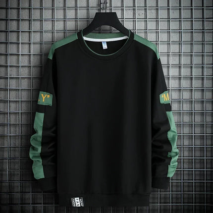 Men Sweatshirt Hoodies Harajuku Hip Hop Streetwear Casual Men's Pullover Hoodie Spring Autumn Patchwork Sweatshirts Mend
