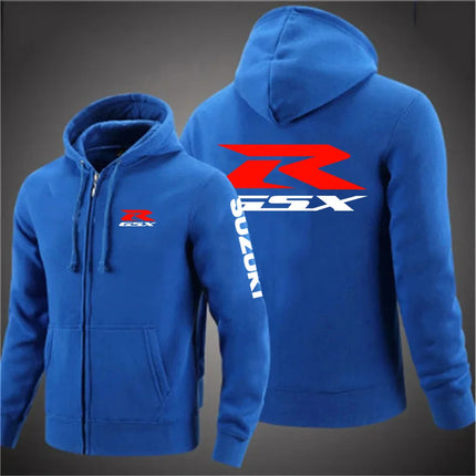 2025 Autumn/Winter Sweatshirt Jacket Office Commuter Men's Hoodie Gsxr Superbike Motorcycle Warm Jacket Zipper Hoodie