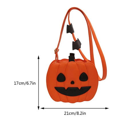 Halloween Pumpkin Shoulder Bag Women Novelty Purse PU Leather Female Daily handbag Halloween Creative Candy Bags for Kids
