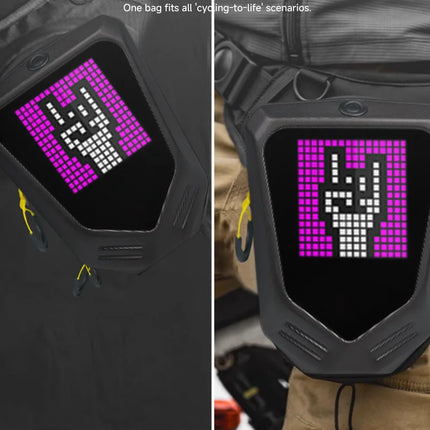 LED Eye Motorcycle Riding Unisex Leg Bag APP Intelligent Graphic Shoulder Bag DIY Hard Shell Waterproof Travel Hiking Pocket