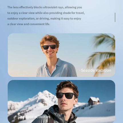 New AI Translation Smart Glasses Bluetooth Call Headphones UV Protective Lenses Connected Bezel Outdoor Sports Sunglasses
