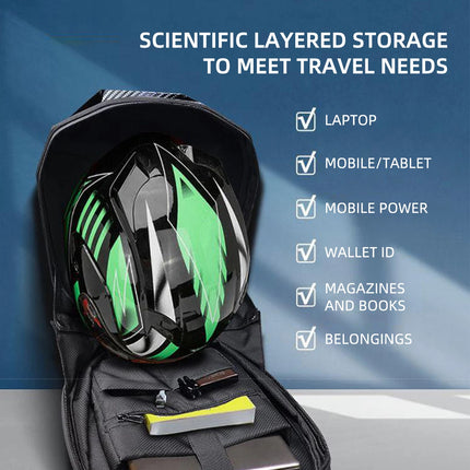 Led Riding Backpack Motorcycle LED Eyes Display Helmet Backpack Waterproof Hard Shell Personality Cycling Bag For Men Women