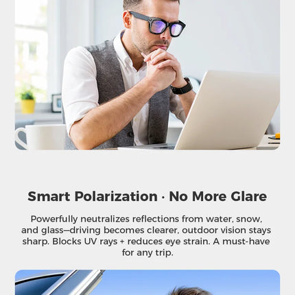 AI Smart Glasses 500W HD Camera Shooting Bluetooth Calling Intelligent Voice Assistant Control Music Smart Glasses For Men Women