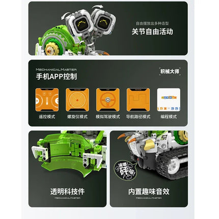 3 in 1 Technical RC Robot Dinosaur Building Blocks City Snail Racing Car Remote Control Bulldozer Truck Bricks Toys Kids Gifts
