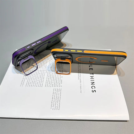 Luxury Transparent Magnetic Kickstand Stand Case For iPhone 17 Air 16 15 14 Plus 13 12 11 17 Pro Max Magsafe Must Haves Cover