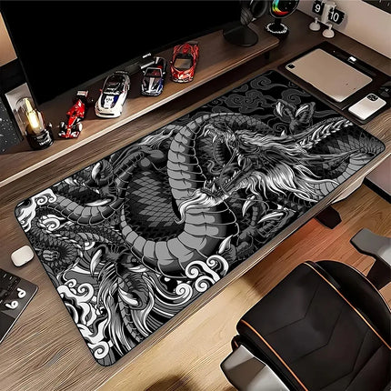 Japanese Great Wave Off/Chinese Style Dragon Mouse Pad for Gamer Setup Gaming Mousepad Rubber Keyboard Pads Pc Desk Mat 50x100cm