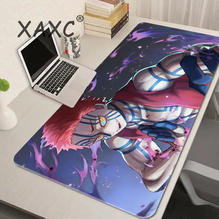 Japan Anime Desk Mat XL PC Akaza Gamer Cabinet Keyboard Rug Laptop Ghost D-demon Slayer Mouse Pad Black And White Manga Mousepad