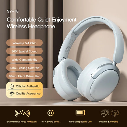 EOENKK Chioce Original SY-T8 Wireless Headphones Bluetooth 5.4 20h Long Battery Life Noise Reduction Gaming Headset With Mic