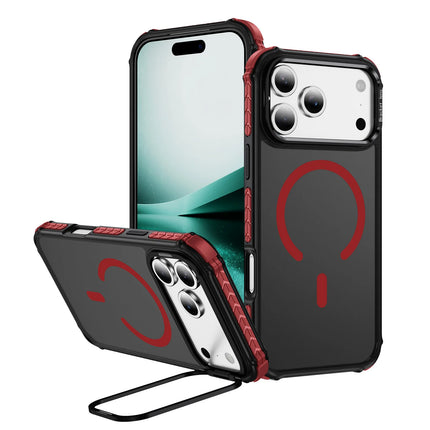 Fashion Skin-friendly Frosted Phone Case For IPhone 17 Shockproof Magnetic Charge Lens Bracket Protective Cover