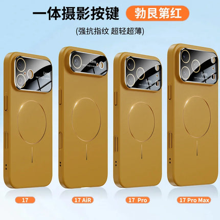 New Large Window Magsafe Phone Case for IPhone 17 Magnetic Wireless Charging Skin Feel PC Protection Phone Cover