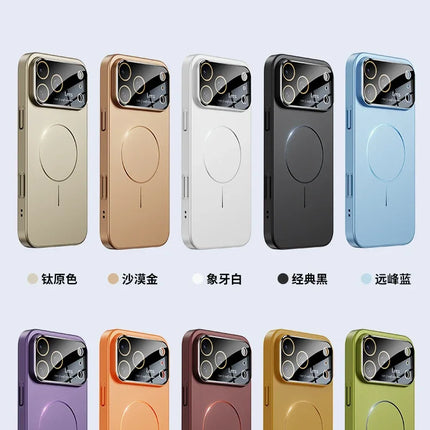 New Large Window Magsafe Phone Case for IPhone 17 Magnetic Wireless Charging Skin Feel PC Protection Phone Cover