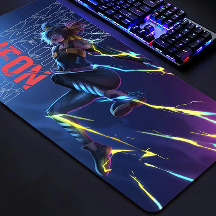 Valorant Neon Mouse Pad Gaming XL New HD Mousepad XXL MousePads Natural Rubber Anti Slip Office Computer Mouse Mat Table Mat