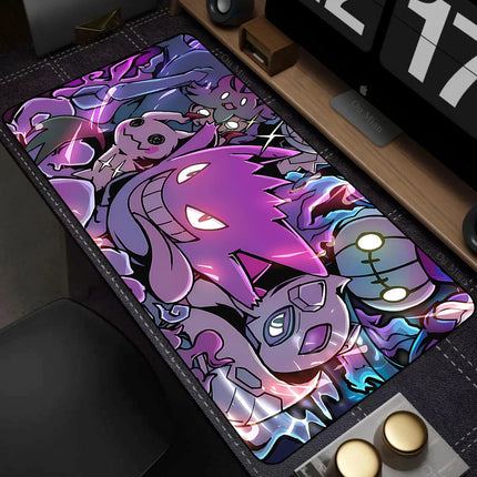 Purple Japan Anime Mouse Pad PC Cool P-pokemon Gamer Cabinet Keyboard Rug XXL G-gengar Extended Desk Mat Laptop Kawaii Mousepad