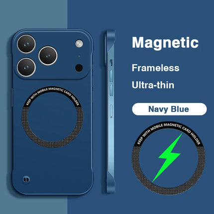 Original High Qualtiy Magnetic Wireless Charging Case for iPhone 17 Pro Max Air 5G Hard Cover Camera Protection Frameless Design