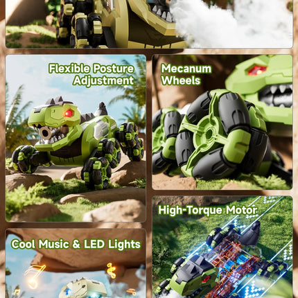 Y12 Dinosaur 8WD RC stunt car 2.4G Off-Road remote control car with spray/light RC Drift Monster Truck Electric Children Toys