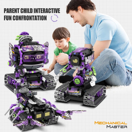 549PCS Integrated Robot Esports Girl Scorpion 3-in-1 Programming Remote Control Electric Assembly Building Block Model Toys Gift
