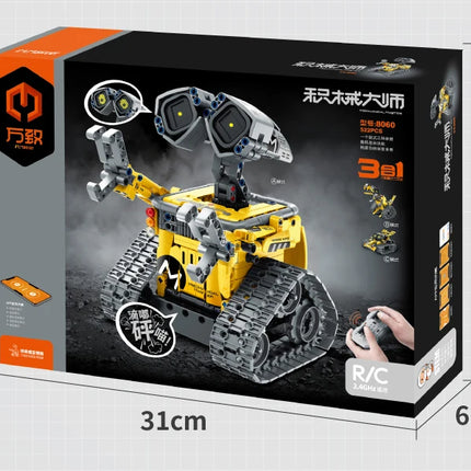 3 in 1 Technical RC Robot Dinosaur Building Blocks City Snail Racing Car Remote Control Bulldozer Truck Bricks Toys Kids Gifts