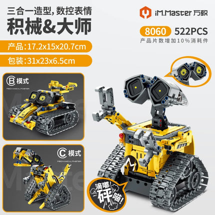 3 in 1 Technical RC Robot Dinosaur Building Blocks City Snail Racing Car Remote Control Bulldozer Truck Bricks Toys Kids Gifts