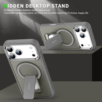 Luxury For Magsafe Phone Case For iPhone 17 Magnetic Wireless Charge Folding Stand Holder Matte Cover Cases