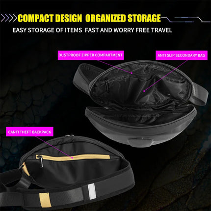 Cool Toothless style Satchel LED Screen Display APP Control Riding Drop Leg Side Bag Waterproof Dynamic Screen Shoulder Bags
