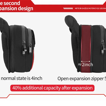 LED Red Light Motorcycle Leg Bag Thigh Belt Hip Bum Waterproof Ride Cycling Biker Waist Bag Fanny Pack Moto Travel Hiking Pocket