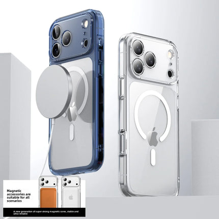 Transparent Magsafe Magnetic Phone Case for IPhone 17 Air 17 Pro Max Wireless Charging Shockproof Protective Hard Back Cover
