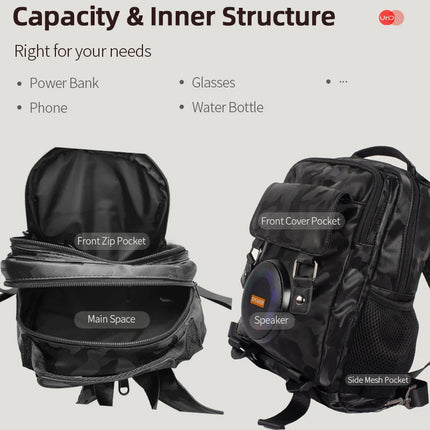 Wireless Bluetooth Speaker Backpack Laptop Bag Hifi Sound Quality Cycling Music School Bag Men's Backpack Cyberpunk Backpack