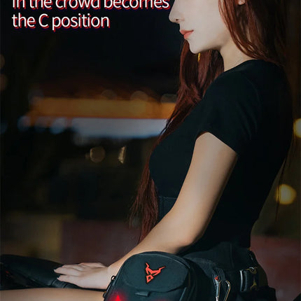 LED Red Light Motorcycle Leg Bag Thigh Belt Hip Bum Waterproof Ride Cycling Biker Waist Bag Fanny Pack Moto Travel Hiking Pocket