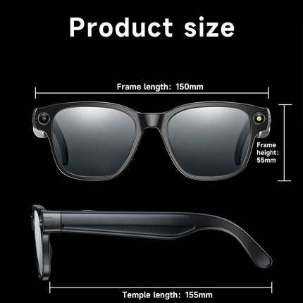 New AI Smart Glasses 800W Camera WIFI+Bluetooth Real-time Transmission Sunglasses Touch Control Video Record Glasses For XIAOMI