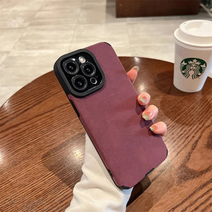 Fashion Matte Leather Silicone Case For iPhone 17 Lens Protection Shockproof Cover