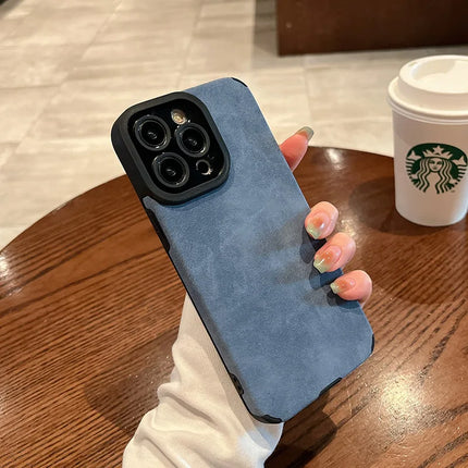 Fashion Matte Leather Silicone Case For iPhone 17 Lens Protection Shockproof Cover