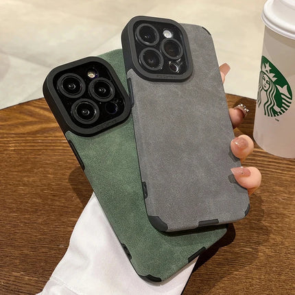 Fashion Matte Leather Silicone Case For iPhone 17 Lens Protection Shockproof Cover