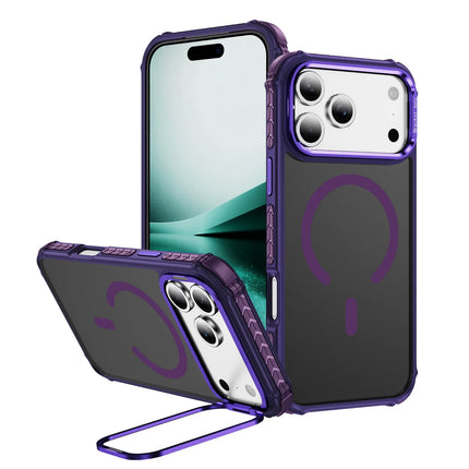 Fashion Skin-friendly Frosted Phone Case For IPhone 17 Shockproof Magnetic Charge Lens Bracket Protective Cover