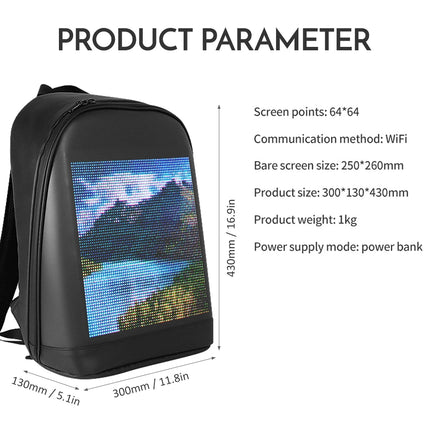 advertising backpack LED Color Screen Customizable Backpack Travel Bag Pack School Bag for Men Women College Students backpack