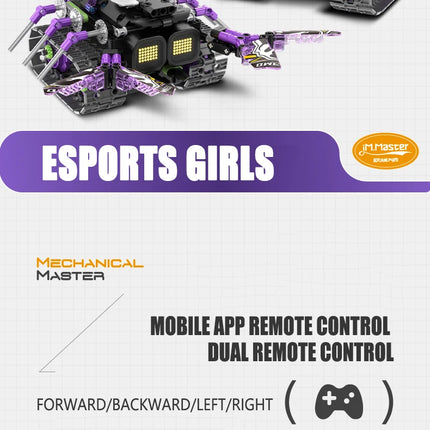 549PCS Integrated Robot Esports Girl Scorpion 3-in-1 Programming Remote Control Electric Assembly Building Block Model Toys Gift