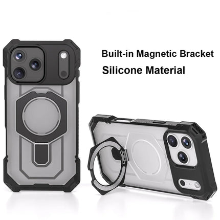 Luxury Heavy Military Armor Shockproof Case For iPhone 17 Magsafe Magnetic Ring Stand Holder Hard Cover