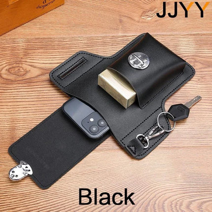 Stonego 1PC Multifunctional Men's Leather Mobile Phone Bag Belt Clip Mobile Phone Case Travel Hiking Mobile Phone Case Belt Bag