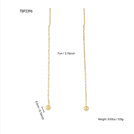 Simple Earrings Delicate Small Personality Temperament Stainless Steel Small Gold Ball Pendant A Two Wear Ear Wire Female