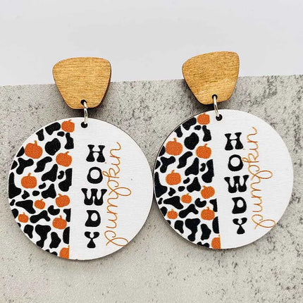 2024 New Autumn Thanksgiving Earrings Turkey Pumpkin Maple Leaf Wooden Earrings Women's Thanksgiving Festival Jewelry