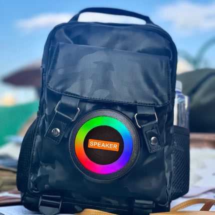 Wireless Bluetooth Speaker Backpack Laptop Bag Hifi Sound Quality Cycling Music School Bag Men's Backpack Cyberpunk Backpack