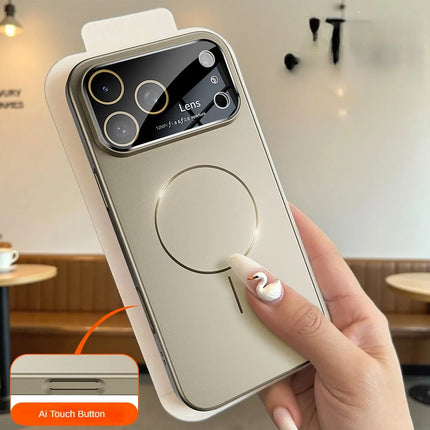 New Large Window Magsafe Phone Case for IPhone 17 Magnetic Wireless Charging Skin Feel PC Protection Phone Cover