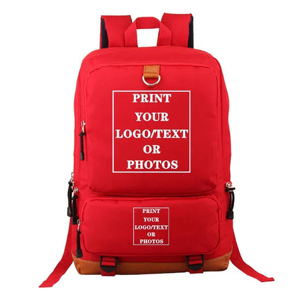 Customize Your Logo Name Image Backpack School Bags for Teenagers Girls Boys Harajuku Custom Diy Luminous Backpacks Rucksack