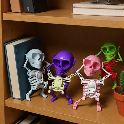 Dancing Skeleton Toys Clockwork Fun Little Toy Ornaments Creative Stress Relief Desktop Toys Gift For Friends Halloween Ornament