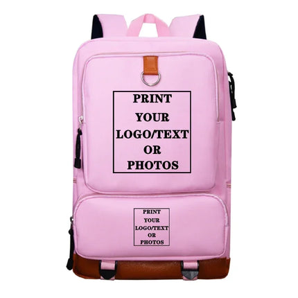 Customize Your Logo Name Image Backpack School Bags for Teenagers Girls Boys Harajuku Custom Diy Luminous Backpacks Rucksack