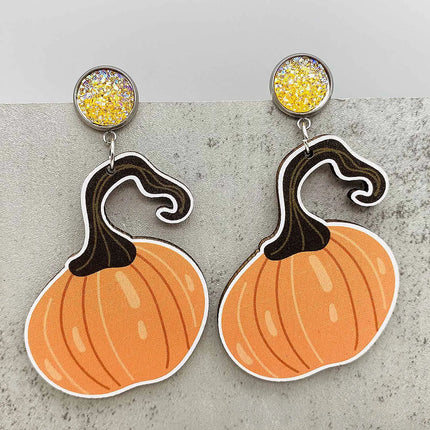 2024 New Autumn Thanksgiving Earrings Turkey Pumpkin Maple Leaf Wooden Earrings Women's Thanksgiving Festival Jewelry